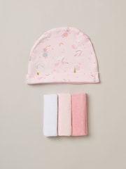 Rock-A-Bye Baby Boutique Pink 100% Cotton Print Gift Set 10 Piece - Image 5 of 6