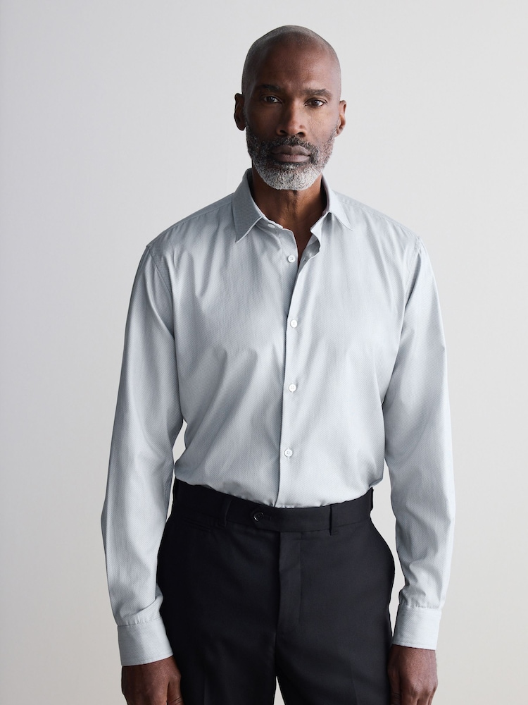 Grey Slim Fit Premium Two-Fold Cotton Shirt - Image 2 of 7