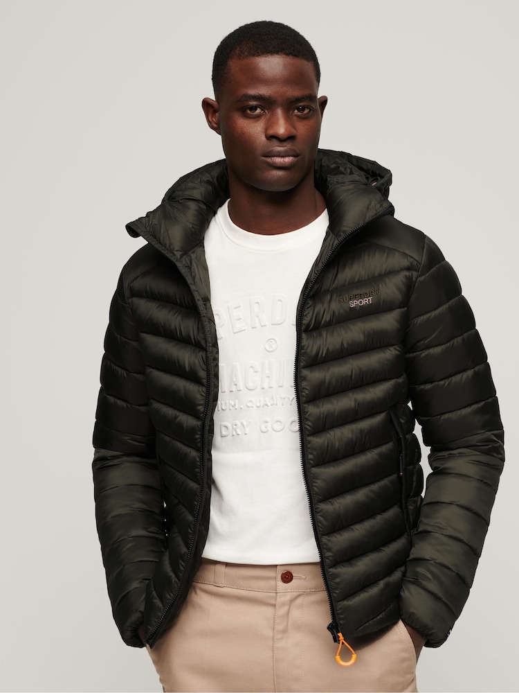 Superdry Green Hooded Fuji Padded Jacket - Image 1 of 7