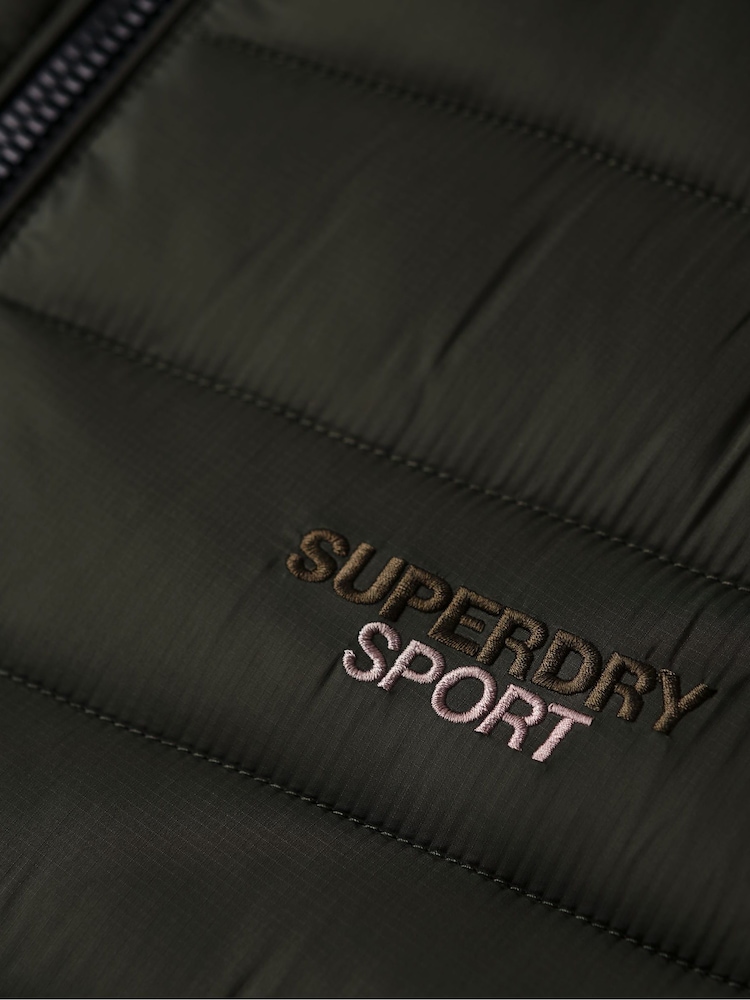 Superdry Green Hooded Fuji Padded Jacket - Image 7 of 7