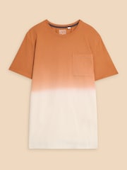 White Stuff Brown/White Abersoch Dip Dye 100% Cotton T-Shirt - Image 1 of 7