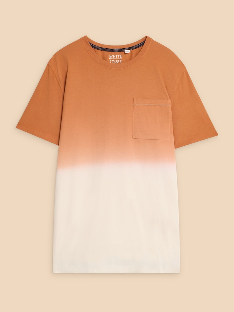 White Stuff Brown/White Abersoch Dip Dye 100% Cotton T-Shirt - Image 1 of 7