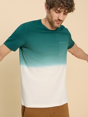 White Stuff Brown/White Abersoch Dip Dye 100% Cotton T-Shirt - Image 2 of 7