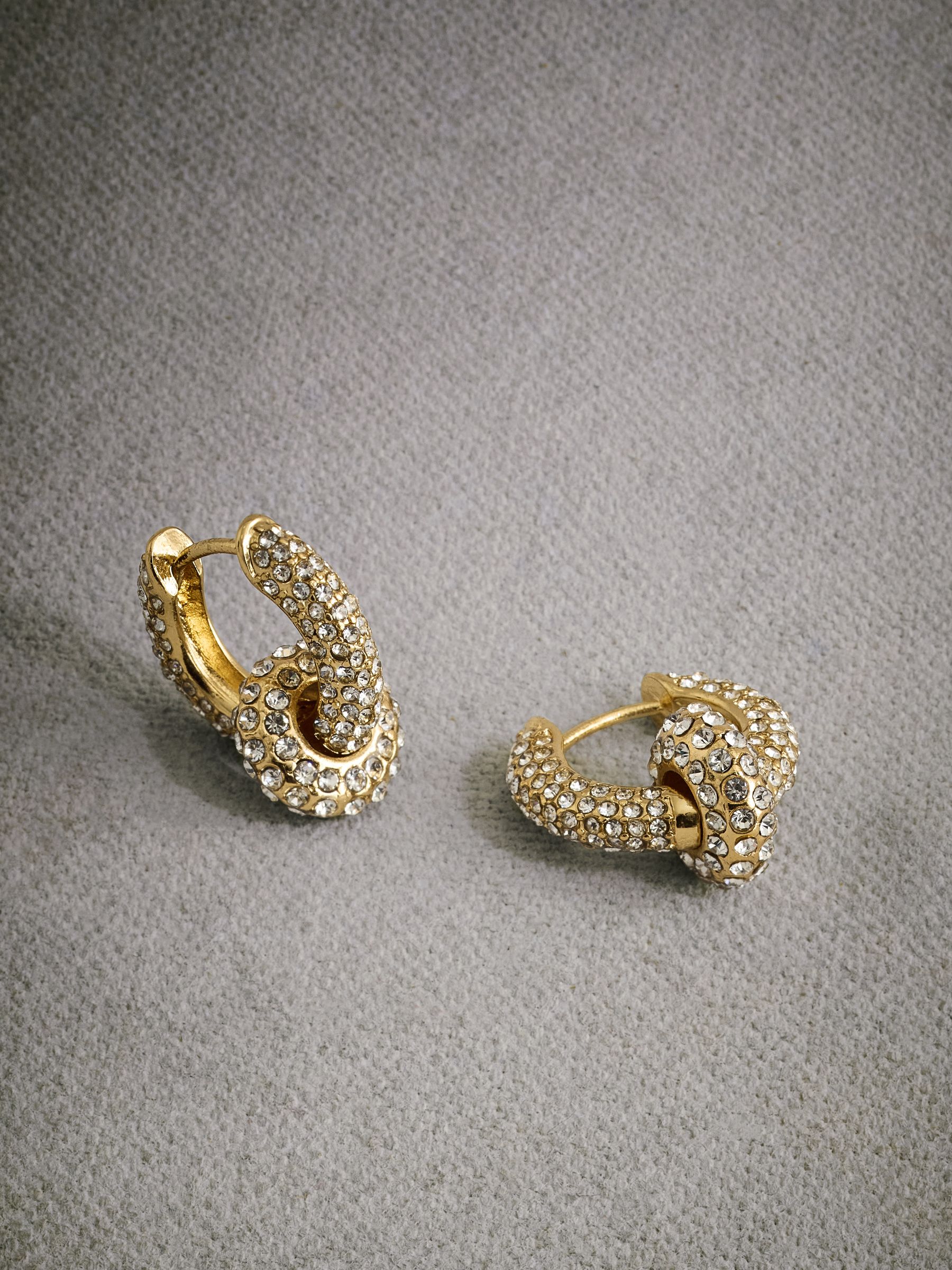 Buy Gold Tone Tabitha Simmons Rosie Diamante Hoop Earrings from Next Luxembourg