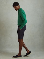 Reiss Bright Green Ruban Linen Button-Through Shirt - Image 3 of 6