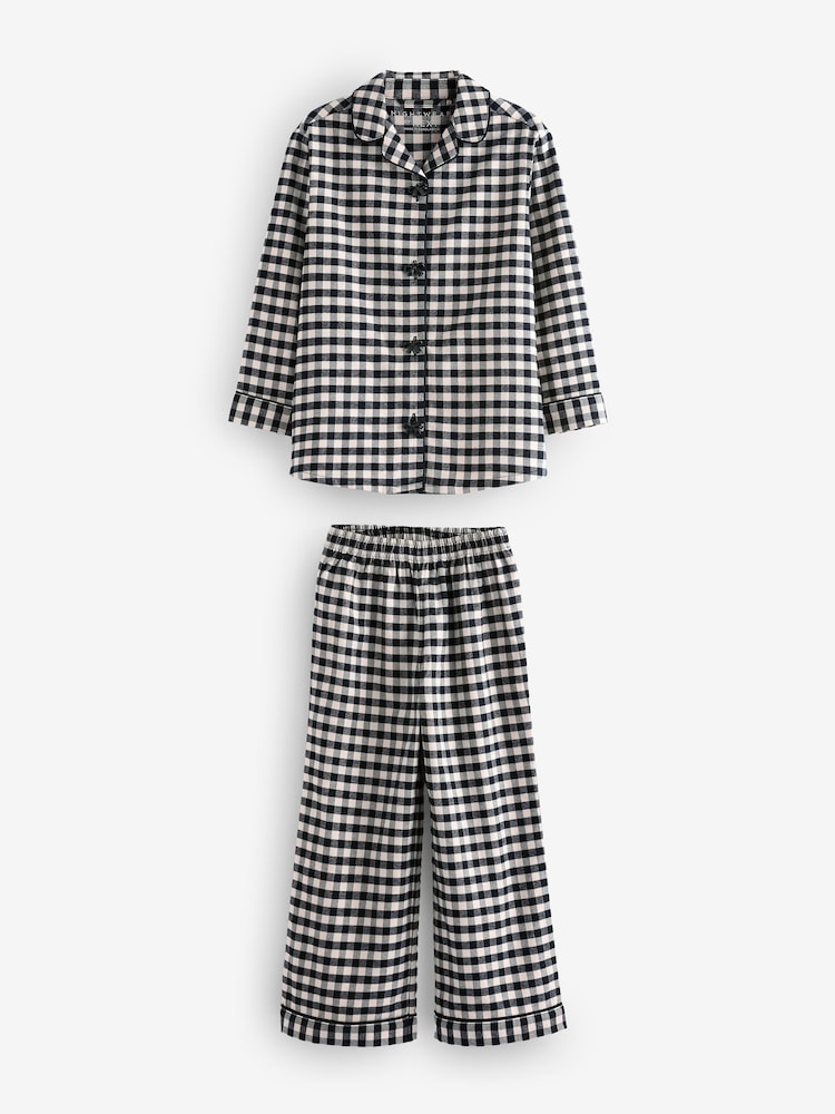 monochrome - Vichy Woven boutonné 100% Cotton Pyjamas 1 Lot (3-16ans) - Image 5 of 8