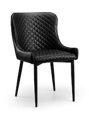Julian Bowen Set of 2 Black Luxe Faux Leather Dining Chairs - Image 4 of 6