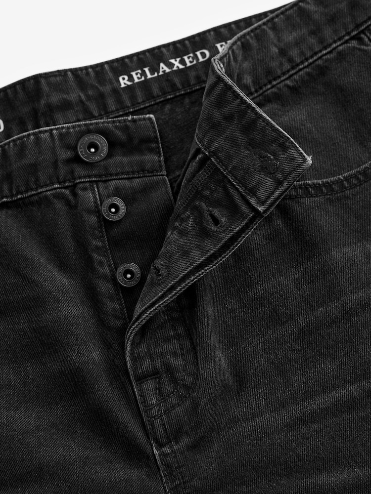 Noir délavé - Coupe ample - Jean authentique 100% coton - Image 4 of 6