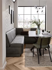 Monza Faux Leather Dark Grey Anderson Storage Right Hand Dining Bench - Image 1 of 11