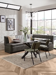 Monza Faux Leather Dark Grey Anderson Storage Right Hand Dining Bench - Image 3 of 11