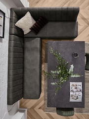 Monza Faux Leather Dark Grey Anderson Storage Right Hand Dining Bench - Image 5 of 11