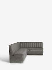 Monza Faux Leather Dark Grey Anderson Storage Right Hand Dining Bench - Image 8 of 11
