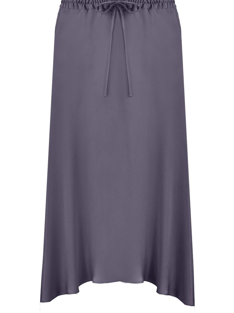 Live Unlimited Grey Curve Satin High Low Skirt - Image 2 of 2