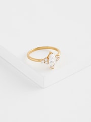Gold Tone Vermeil Sterling Silver Premium Collection Marquise Stone Ring - Image 6 of 6