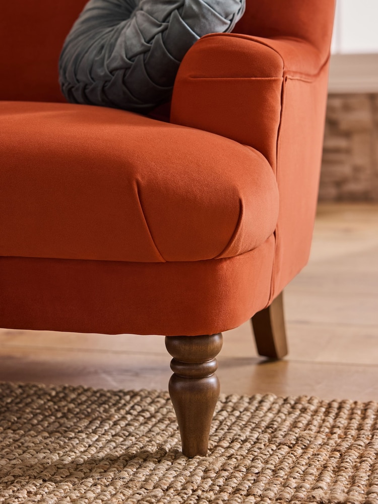 Laura Ashley Annaly Velvet Terracotta Clipsham Small 2 Seater Sofa - Image 2 of 8
