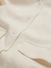 Mint Velvet White Textured Bomber Jacket - Image 9 of 9