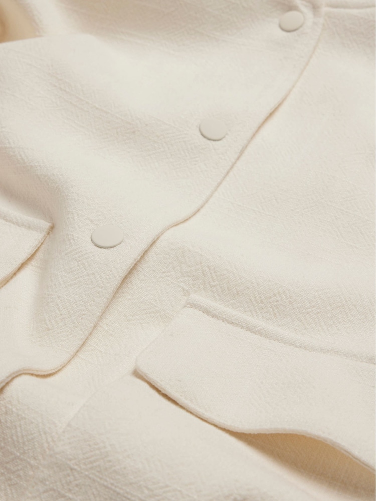 Mint Velvet White Textured Bomber Jacket - Image 9 of 9 Mint Velvet White Textured Bomber Jacket - Image 9 of 9