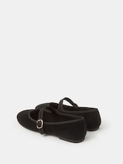 Accessorize Black Faux Suede Mary Jane Ballet Flats - Image 2 of 2