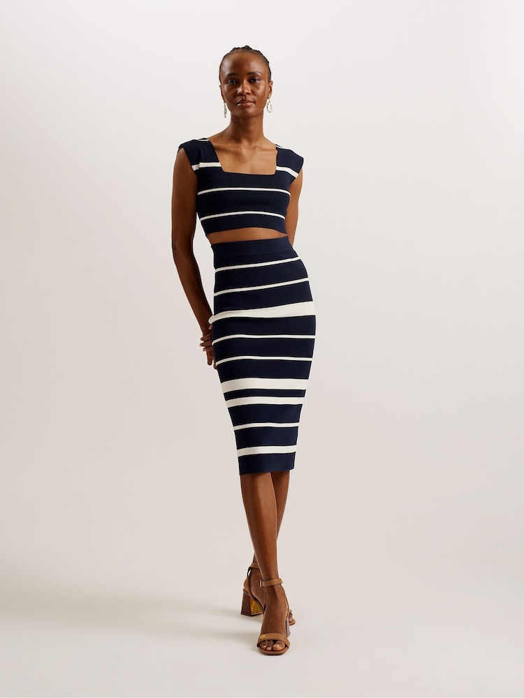 Ted Baker Blue Ellle Cropped Knit Vest Top - Image 1 of 5