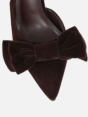 Simmi London Brown Toppaz Bow Detail Slingback Court Shoes - Image 4 of 5