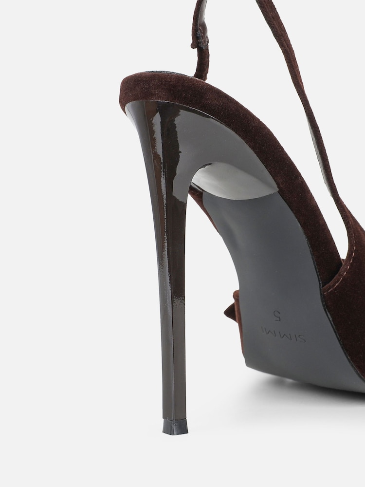 Simmi London Brown Toppaz Bow Detail Slingback Court Shoes - Image 5 of 5 Simmi London Brown Toppaz Bow Detail Slingback Court Shoes - Image 5 of 5