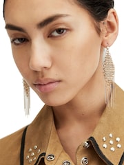 AllSaints Gold Tone Stone Chainmail Fringe Chandelier Earrings - Image 1 of 2