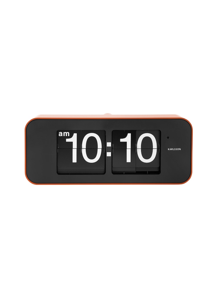 Karlsson Orange Wide Flip Wall Clock - Image 2 of 5