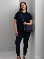 Lauren Ralph Lauren Curve Navy Blue Keslina Trousers - Image 3 of 5