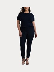 Lauren Ralph Lauren Curve Navy Blue Keslina Trousers - Image 4 of 5