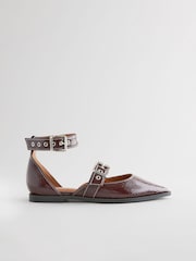Berry Red Forever Comfort® Patent Eyelet Point Toe Shoes - Image 3 of 6