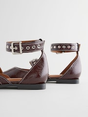 Berry Red Forever Comfort® Patent Eyelet Point Toe Shoes - Image 6 of 6