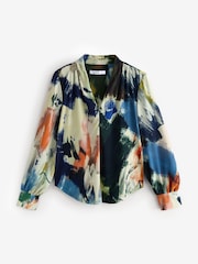 Multicolour Abstract Print Long Sleeve V-Neck Blouse - Image 5 of 6