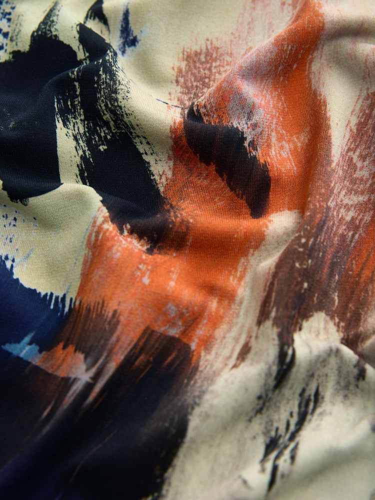 Multicolour Abstract Print Long Sleeve V-Neck Blouse - Image 6 of 6
