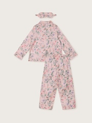 Monsoon Pink Hydrangea Satin Pyjamas Set - Image 2 of 3