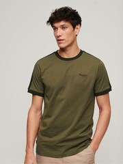 Superdry Green Essential Logo Retro T-Shirt - Image 1 of 6