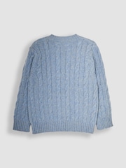 JoJo Maman Bébé Blue Cable Jumper - Image 2 of 3