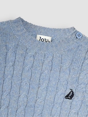 JoJo Maman Bébé Blue Cable Jumper - Image 3 of 3