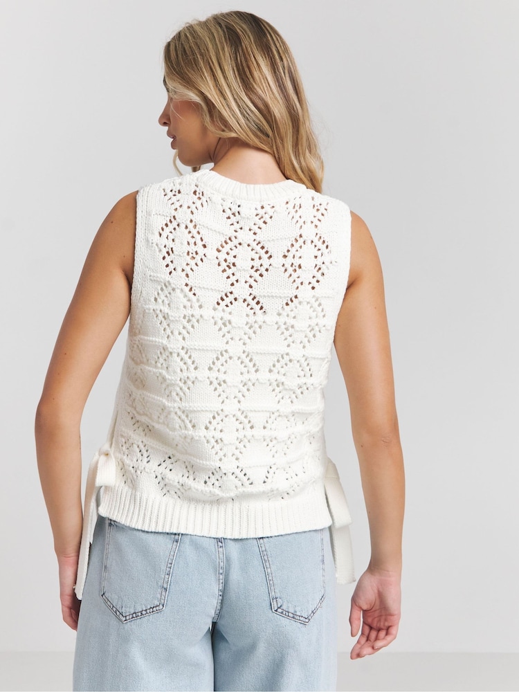 Simply Be Seitlich gebundenes Strick-Tanktop aus Baumwolle - Bild 2 von 4