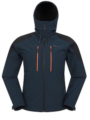 Mountain Warehouse Blue Mens Radius Water Resistant Softshell Coat Jacket - Image 1 of 5