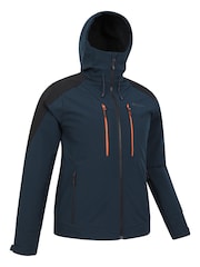 Mountain Warehouse Blue Mens Radius Water Resistant Softshell Coat Jacket - Image 2 of 5