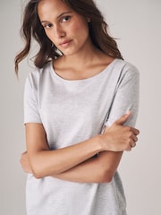 The Set Black/Grey/Pink 3 Pack 100% Cotton Short Sleeve Pyjamas - Image 4 of 16