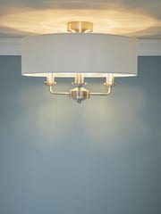 Laura Ashley Chrome Sorrento 3 Arm Semi-Flush Ceiling Light - Image 1 of 4