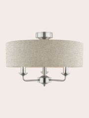 Laura Ashley Chrome Sorrento 3 Arm Semi-Flush Ceiling Light - Image 3 of 4