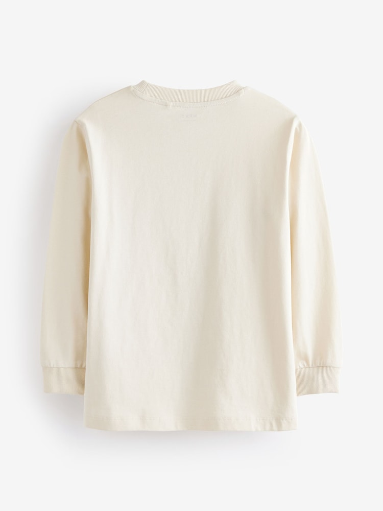 Ecru White Animals Long Sleeve Graphic 100% Cotton T-Shirt (3-16yrs) - Image 2 of 4