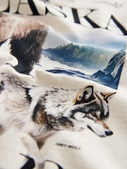 Ecru White Animals Long Sleeve Graphic 100% Cotton T-Shirt (3-16yrs) - Image 3 of 4