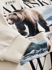 Ecru White Animals Long Sleeve Graphic 100% Cotton T-Shirt (3-16yrs) - Image 4 of 4