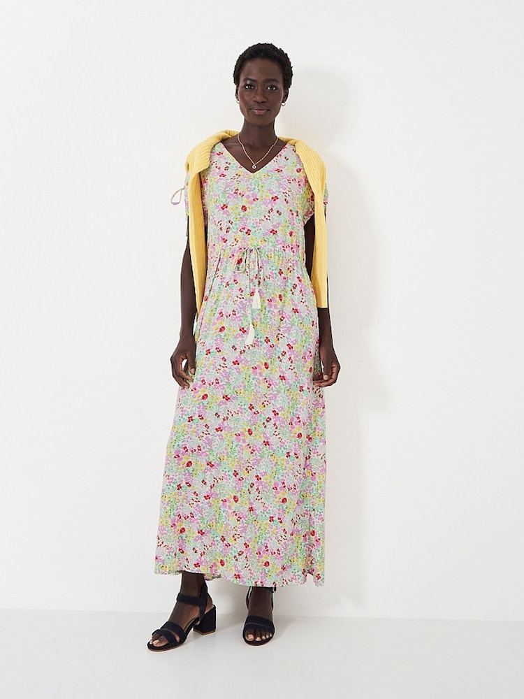 Crew Clothing White Beach V-Neck Midi Dress - Image 1 of 5