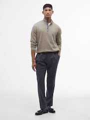 Barbour® Green 100% Cotton Quarter Zip Jumper - Image 3 of 6
