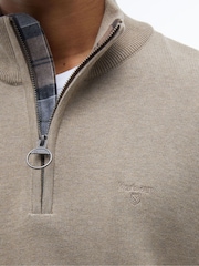 Barbour® Green 100% Cotton Quarter Zip Jumper - Image 5 of 6