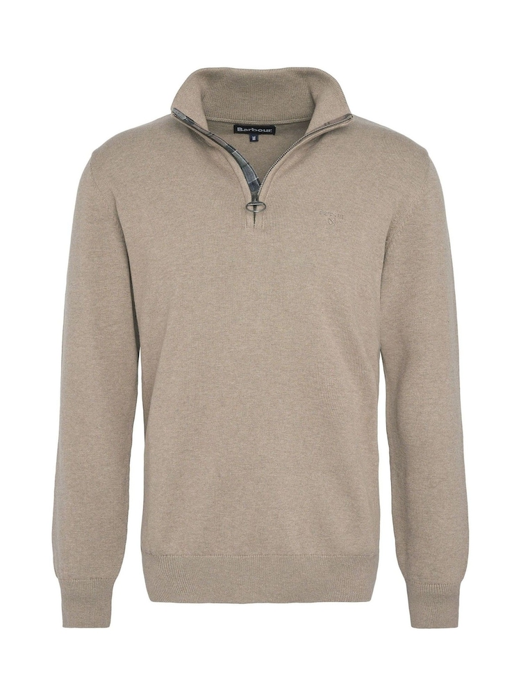 Barbour® Green 100% Cotton Quarter Zip Jumper - Image 6 of 6